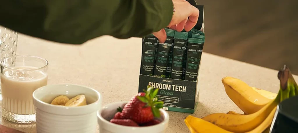 Onnit Shroom Tech greens are made up of mushrooms.