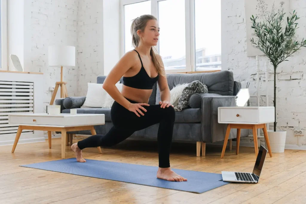 A girl doing exercise.