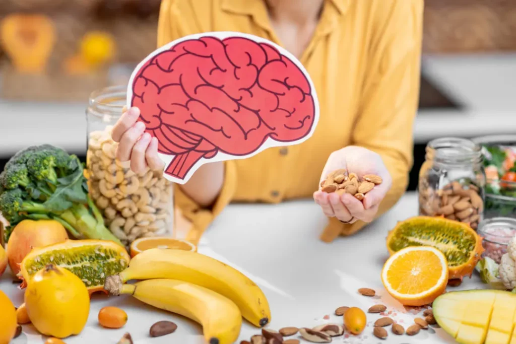 Food items for a healthy brain. 