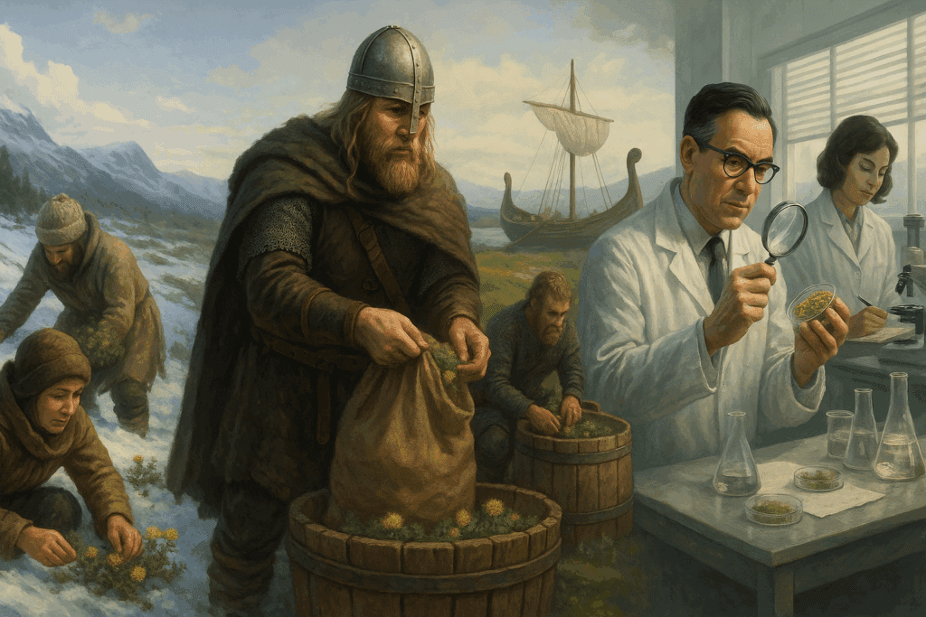 Historical timeline showing the cultural evolution of rhodiola rosea supplements from Siberian harvest to lab research
