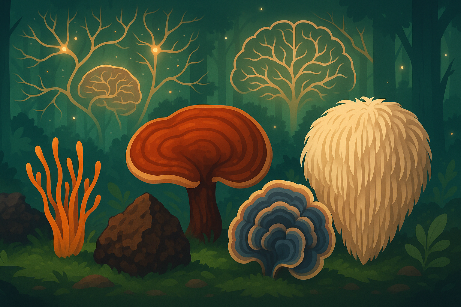 Medicinal Mushroom Chart for Brain Health & Memory Support